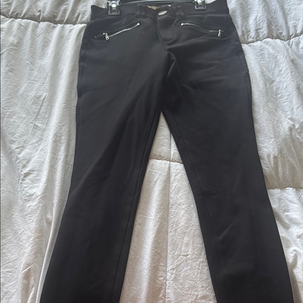 Black Women's Pants with Zipper Details
